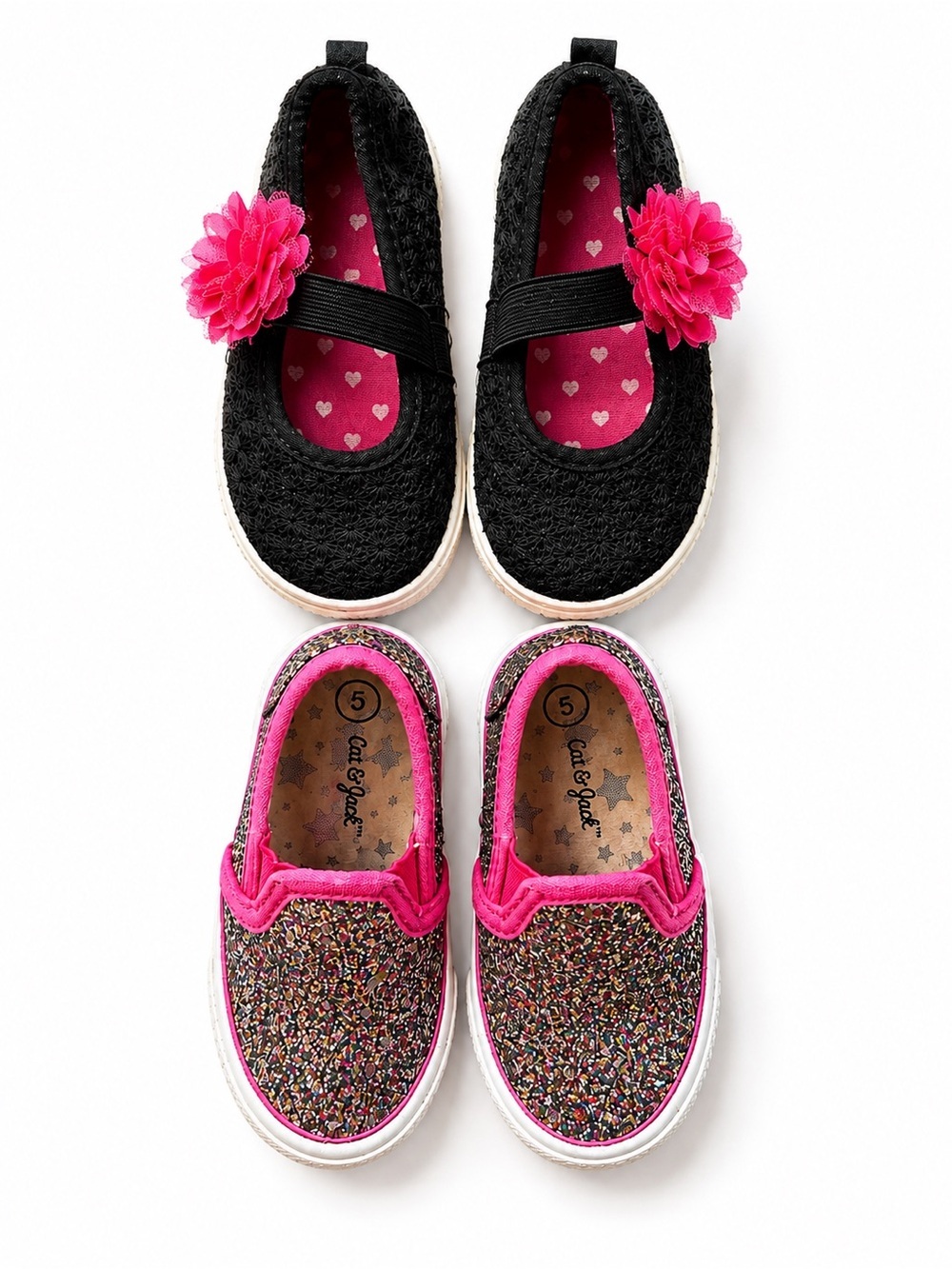 Toddler Girls Shoes Bundle Size 5 Sparkle Slip on Shoes Mary Jane shoe sneaker